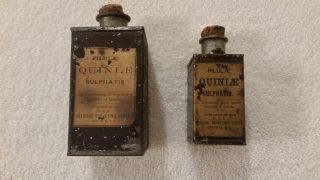 Civil War Period Medicine Tins Pilulae Quiniae Sulphatis Labels Intact photo