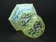 Uranium Glass Lamp Shade Opalescent Pattern Etched Makers Mark Victorian Lamps photo 2