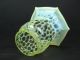 Uranium Glass Lamp Shade Opalescent Pattern Etched Makers Mark Victorian Lamps photo 3