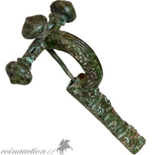 Very Rare,  Intact Intaglio Roman Bronze Military Crossbow Fibula Brooch 400 Ad photo
