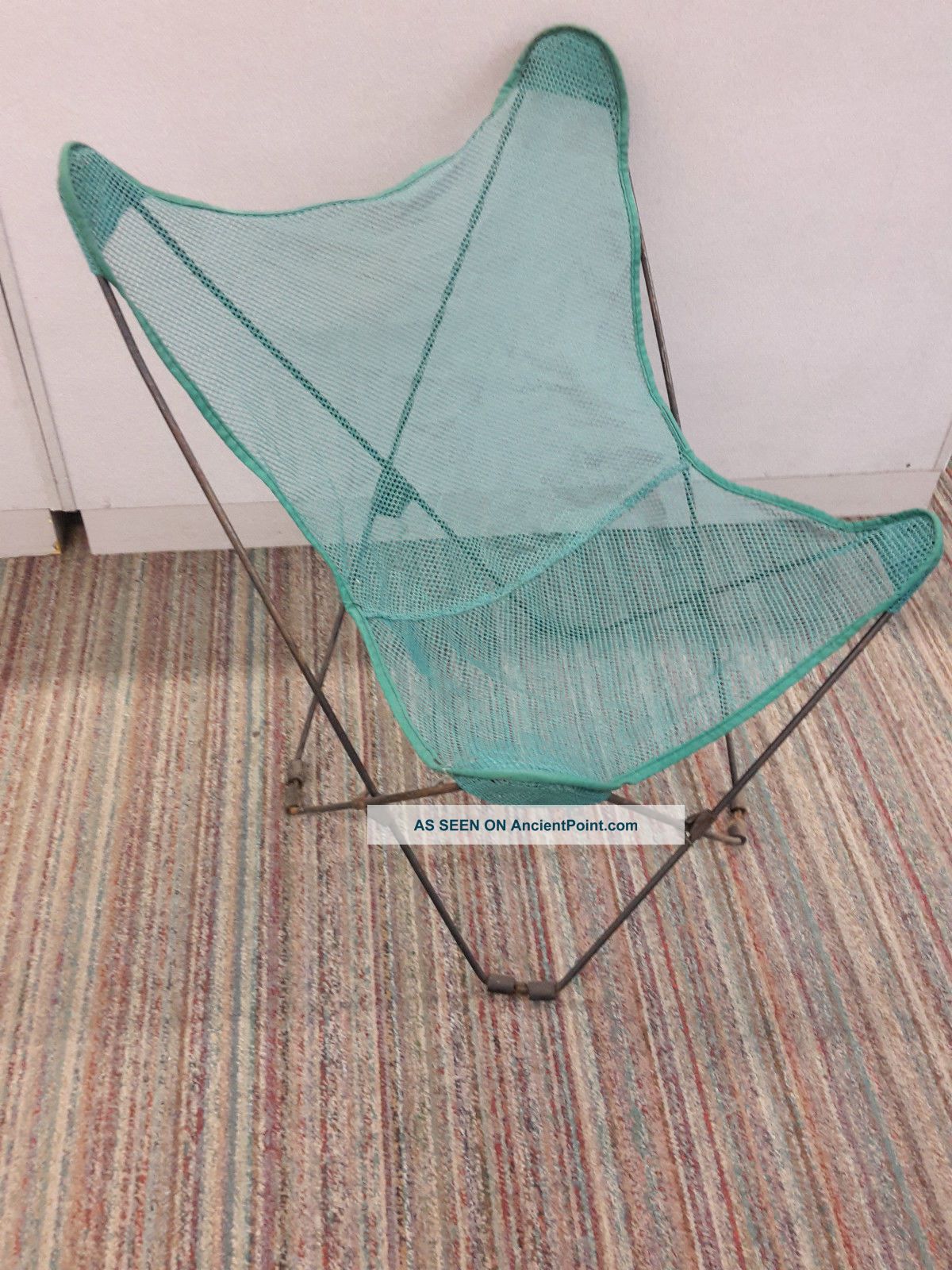 Vintage Hedstrom Mid Century Modern Folding Butterfly Chair Mesh