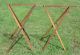 Vintage Pair Wooden Folding Wallpaper Drying Table Racks Holders Adjustable Vgc Unknown photo 1