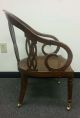 Antique Vintage Reddish Brown Wood Caster Chair W/ Cane Seat Unknown photo 2