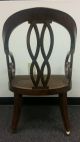 Antique Vintage Reddish Brown Wood Caster Chair W/ Cane Seat Unknown photo 8