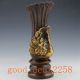 Chinese Bronze Gilt Hand - Carved Peacock Vase W Qian Long Mark Vases photo 4