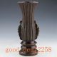 Chinese Bronze Gilt Hand - Carved Peacock Vase W Qian Long Mark Vases photo 5