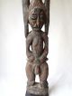 Tall Antique African Tribal Wooden Statue Metal Base Sculptures & Statues photo 1