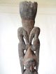 Tall Antique African Tribal Wooden Statue Metal Base Sculptures & Statues photo 2
