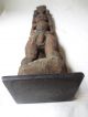 Tall Antique African Tribal Wooden Statue Metal Base Sculptures & Statues photo 5