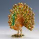 Chinese Collectable Cloisonne Inlaid Rhinestone Handwork Peacock Statue D1429 Birds photo 1