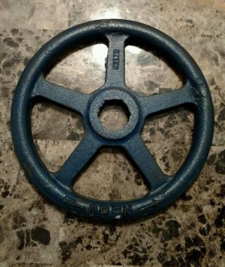 Vintage Large Cast Iron Industrial Valve Handle Wheel Gear Steampunk Art (x) photo