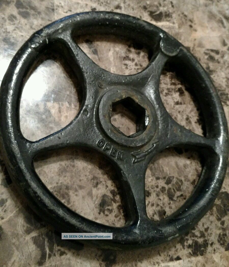 Vintage Large Cast Iron Industrial Valve Handle Wheel Gear Steampunk Art (z) Other Mercantile Antiques photo
