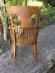Gorgeous Handmade Amish Style Solid Oak Curved Back Rocking Chair Slated Rockers 1900-1950 photo 3