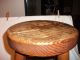 Antique Primitive Wood Milking Stool - Country Store Stool 1800-1899 photo 2