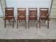 4 Vintage Oakwood Chair Co.  Patio Folding Garden Church Cottage Wood Slat Chairs Post-1950 photo 1