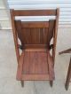 4 Vintage Oakwood Chair Co.  Patio Folding Garden Church Cottage Wood Slat Chairs Post-1950 photo 4