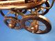 Vintage Baby Doll Stroller/pram Black Wood Cast Iron Wicker Canvas 10 