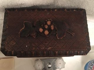 Hand - Crafted Black Forest Early Wood Victorian Jewelry Box photo