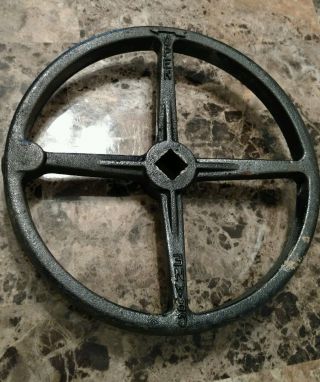 Vintage Large Cast Iron Industrial Valve Handle Wheel Gear Steampunk Art (b) photo