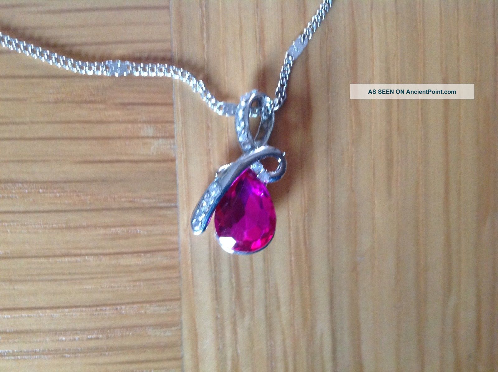 A Really Ladies Necklace With A Large Red Stone ' Beach Find British photo