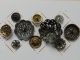 10 Antique Openwork Brass & White Metal Buttons All Are Pierced Some Cut Steel Buttons photo 9