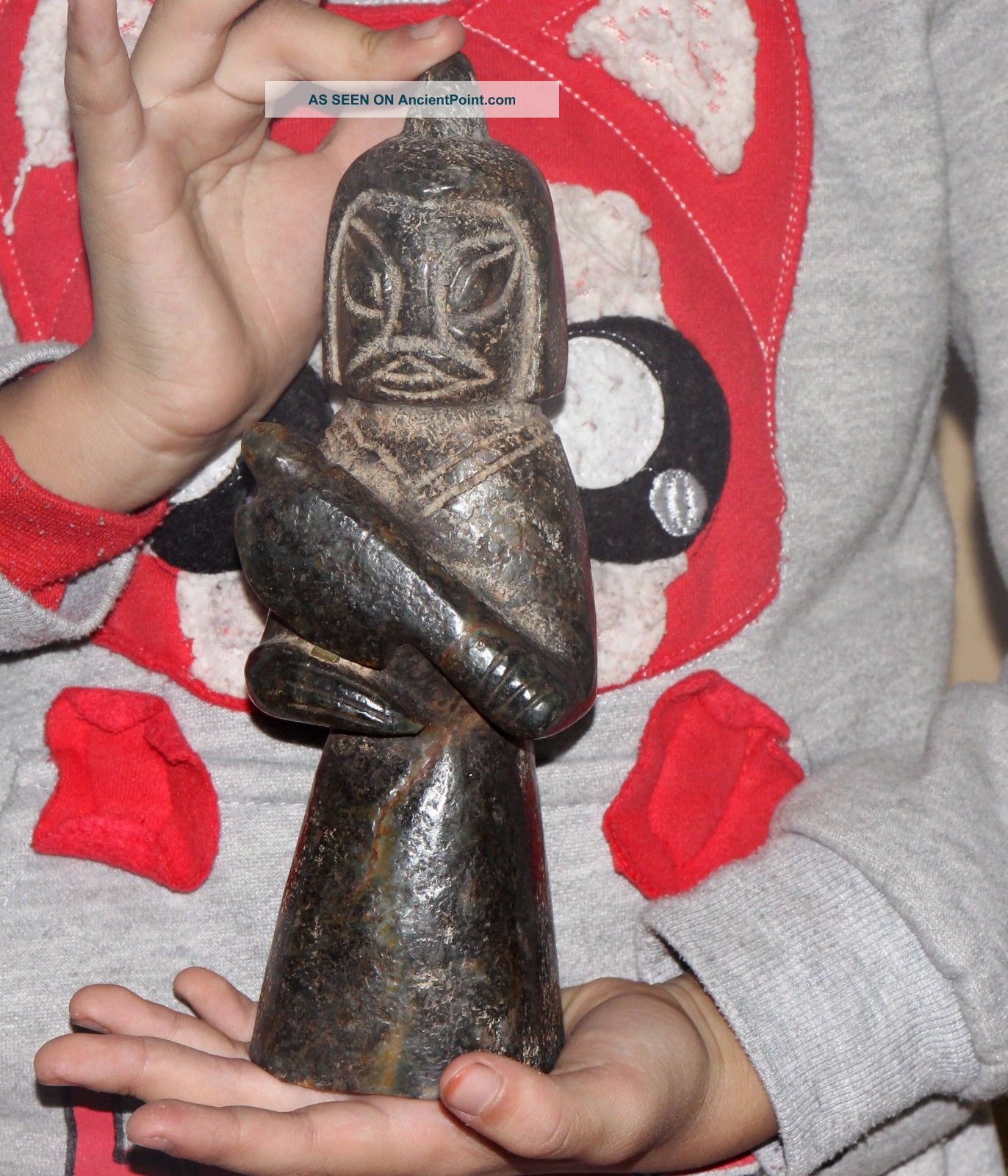 1180g Ancient Chinese Hongshan Culture Jade Statue Height 21cm Other Antique Chinese Statues photo