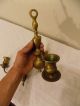 Pair Antique Solid Brass Wall Sconce Candlestick Holders,  19th Century/american? Chandeliers, Fixtures, Sconces photo 4
