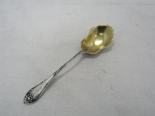 Vintage Towle Rustic Sterling Silver Berry Spoon With Gold Wash Bowl 1895 photo