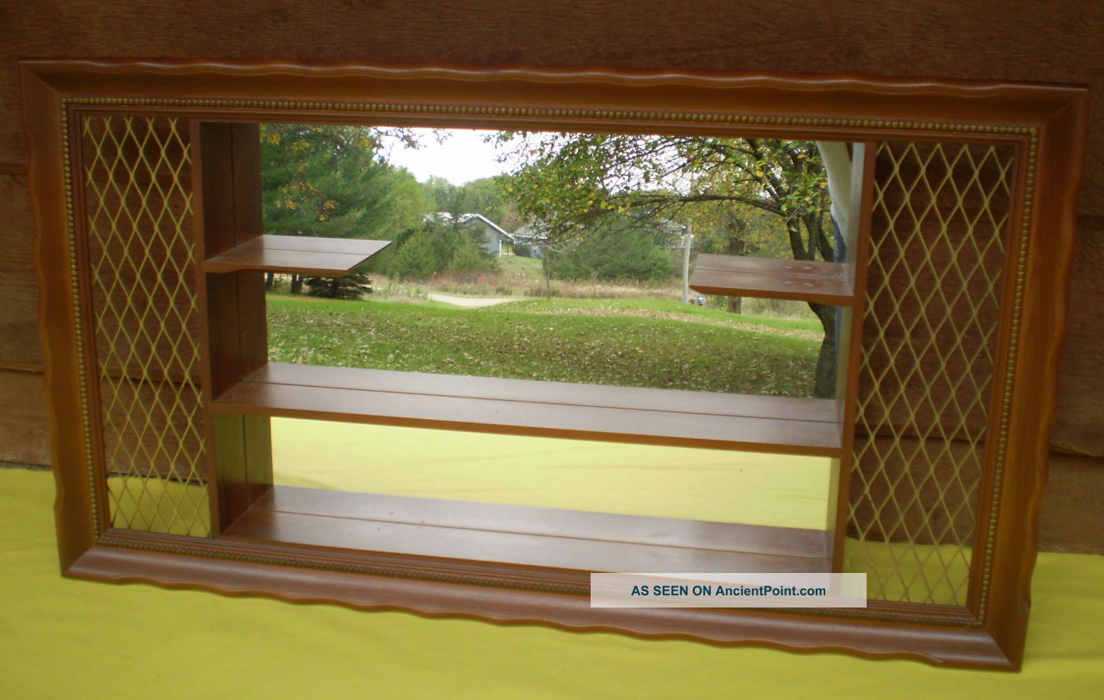 Vintage Mid Century Modern Shadowbox Mirror Wood Shelf Turner Wall Accessory Mid-Century Modernism photo