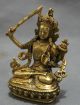 3.  15 Inch / Tibetan Buddhism And Copper Manjusri Bodhisattva Figure Of Buddha Kwan-yin photo 2