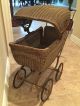 1920s Vintage Lloyd Loom Wicker Baby Doll Carriage Baby Carriages & Buggies photo 3