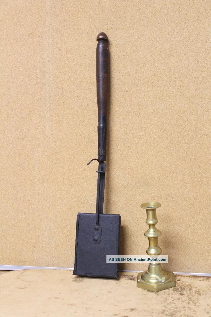 Extremely Rare 18th C Wrought Iron Ember Carrier Great Early Design Old Surface Primitives photo