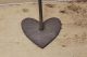 Rare 18th C Pennsylvania Wrought Iron Heart Shaped Fireplace Peel In Old Surface Primitives photo 2