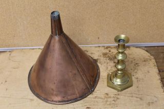 Very Rare 18th C Copper Ale Funnel In Old Surface And photo