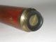 Antique Wood & Brass Single Draw Telescope Other Antique Science Equip photo 2