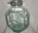 Antique Thick Green Aquamarine Glass Octagon Apothecary Candy Drug Store Jar Bottles & Jars photo 2