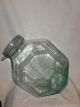 Antique Thick Green Aquamarine Glass Octagon Apothecary Candy Drug Store Jar Bottles & Jars photo 3