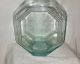 Antique Thick Green Aquamarine Glass Octagon Apothecary Candy Drug Store Jar Bottles & Jars photo 6