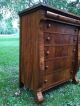 Antique Flame Mahogany Dresser Chest Of Drawers Federal Empire Louisville Wood 1900-1950 photo 1