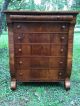 Antique Flame Mahogany Dresser Chest Of Drawers Federal Empire Louisville Wood 1900-1950 photo 3
