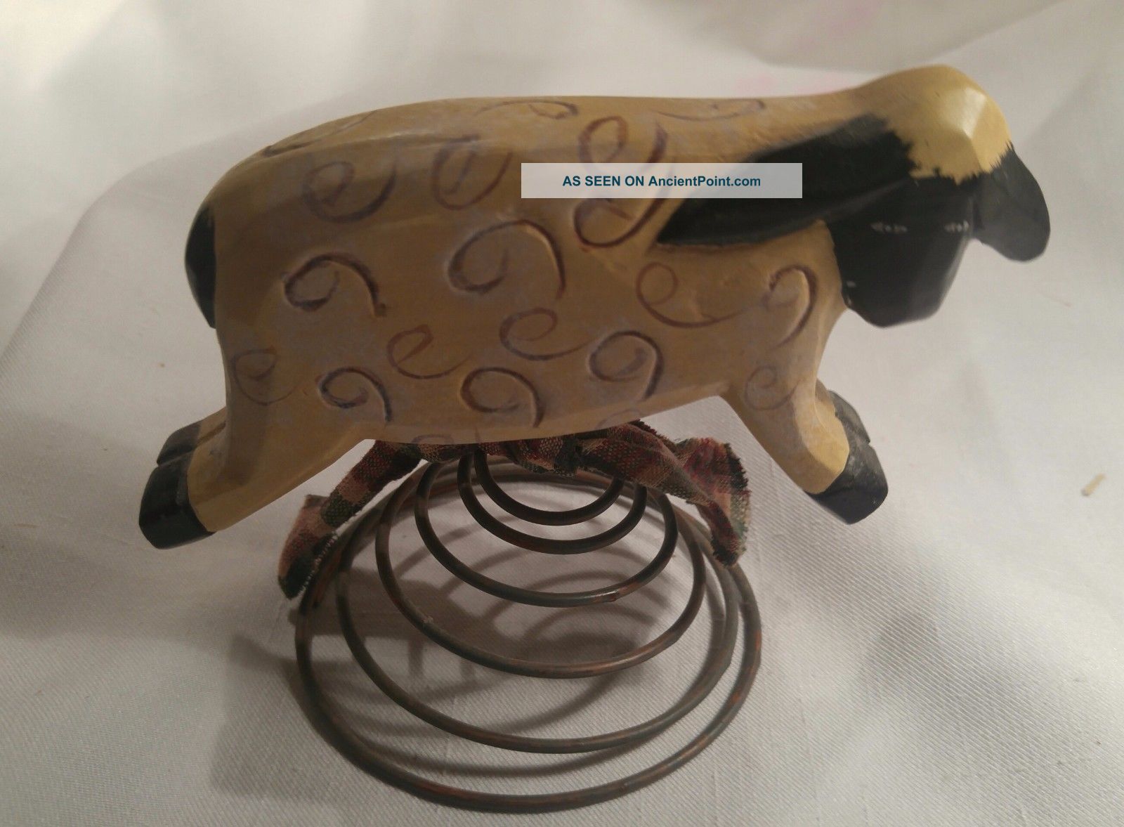 Primitive,  Country Wood Sheep On Spring Shelf Sitter Primitives photo