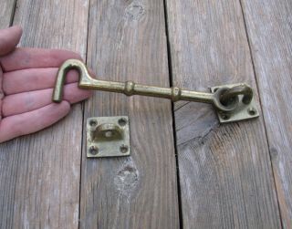 Old Wt&s Solid Brass Cabin Hook Latch photo