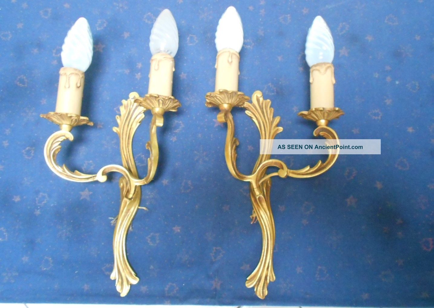 Antique French Bronze Elegant Wall Light Lamp Sconces Chandeliers, Fixtures, Sconces photo