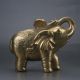 Chinese Brass Hand Carved Elephant & Ruyi Statue Z343 Elephants photo 5