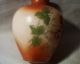 Antique Victorian Hand Painted Flower & Leaves Milk Glass Vase Vases photo 1