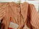 Old Fashion Primitive Christmas Dress And Bonnet Red Ticking Stained Stocking Primitives photo 2