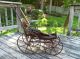 1800 ' S Antique Wooden Doll Carriage W/canopy Surrey Top  Pick Up Only Baby Carriages & Buggies photo 2