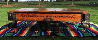 Restored Lineberry Factory Railroad Cart Wormy Chestnut Top photo