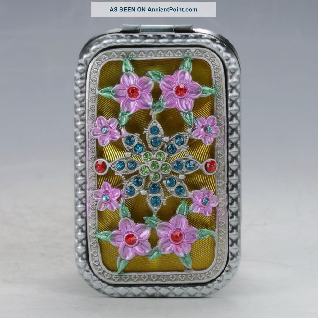 Chinese Colourful Handwork Flowers Cloisonne Mirror B755 Other Chinese Antiques photo