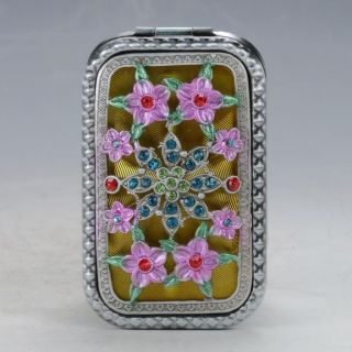 Chinese Colourful Handwork Flowers Cloisonne Mirror B755 photo